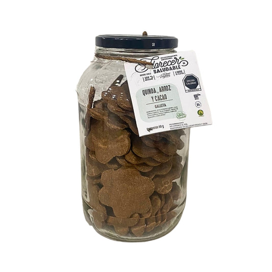 FRASCO DE GALLETAS QUINOA, ARROZ Y CACAO JUMBO